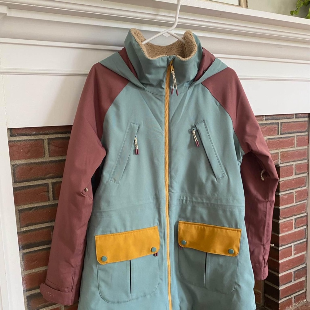 Burton Multicolor Hooded Jacket with Sherpa Lining - Picture 2 of 5